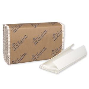 GEORGIA-PACIFIC ACCLAIM® C-FOLD TOWELS C-Fold Paper Towels, Paper Band, White, 10¼" x 13¼" Sheets, 240 ct/pk, 10 pk/cs