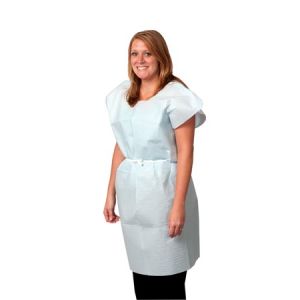 PRO ADVANTAGE® EXAM GOWN Exam Gown, Tissue/ Poly/ Tissue, 30" x 42", Blue, Traditional Front/ Back Opening, 50/cs