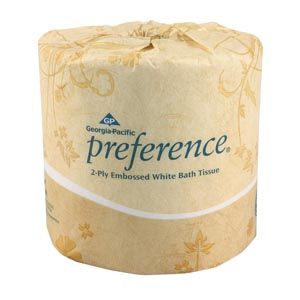 GEORGIA-PACIFIC PACIFIC BLUE SELECT™ TOILET PAPER Embossed Bathroom Tissue, 2-Ply, White, 4½" x 4.05", 550 sht/rl, 80 rl/cs
