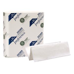 GEORGIA-PACIFIC PREFERENCE® TOWELS Multifold Paper Towels, Paper Band, White, 9¼" x 9½" Sheets, 250 ct/pk, 16 pk/cs