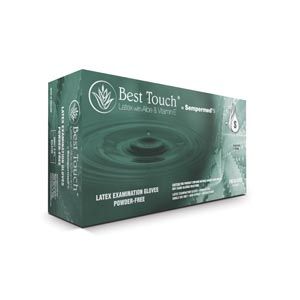 SEMPERMED BEST TOUCH® LATEX GLOVES WITH ALOE & VITAMIN E Exam Glove, Latex, Coated with Aloe & Vitamin E, Powder Free