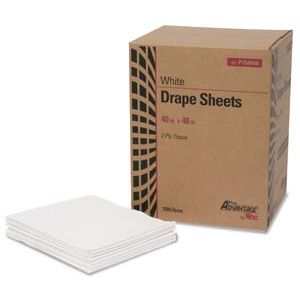 PRO ADVANTAGE® DRAPE SHEET Drape Sheet, 2-Ply, Tissue, 40" x 48", White, 100/cs