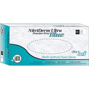 INNOVATIVE NITRIDERM® ULTRA BLUE NITRILE SYNTHETIC POWDER-FREE NON-STERILE EXAM GLOVES Gloves, Exam, X-Large, Nitrile, Chemo Tested, Non-Sterile, PF, Textured, Blue, 100/bx, 10 bx/cs