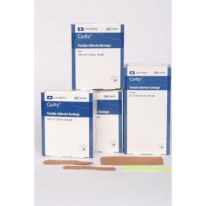 CARDINAL HEALTH CURITY™ FLEXIBLE FABRIC BANDAGES Fabric Adhesive Bandage, ¾" x 3", 50/bx, 24 bx/cs