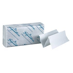 GEORGIA-PACIFIC SIGNATURE® 2-PLY PREMIUM PAPER TOWELS Premium Multifold Paper Towels, 2-Ply, Paper Band, White, 9¼" x 9½" Sheets, 125 ct/pk, 16 pk/cs