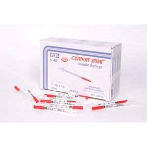 EXEL VETERINARY U-40 INSULIN SYRINGE Insulin Syringe, ½cc, U-40, 29G x ½", 100/bx, 5 bx/cs, FOR VETERINARY USE ONLY