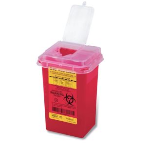 BD PHLEBOTOMY SHARPS COLLECTORS Sharps Collector, 1.0 Qt, Phlebotomy, Red, 60/cs