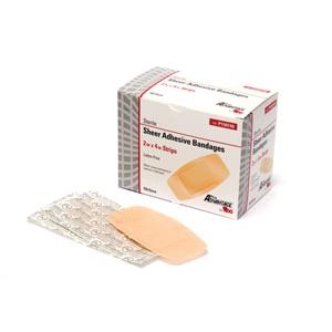 PRO ADVANTAGE® SHEER ADHESIVE BANDAGE Adhesive Bandage, Strips, 2" x 4", 50/bx, 12 bx/cs