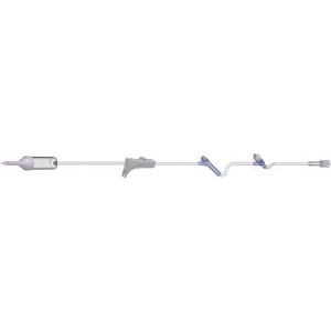 AMSINO AMSAFE® IV ADMINISTRATION SETS Pediatric Basic IV Set, 60 Drops Per mL, 83" Length, 17 mL Priming Volume, Non-Vented, Roller Clamp, 1 Pre-Pierced Y Site, 1 AMSafe Needle-Free Y Site, Rotating Male Luer Lock, PE Poly Pouch, 50/cs