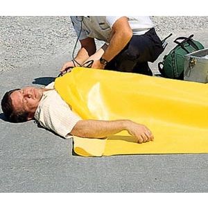 TIDI FLUID RESISTANT TISSUE EMERGENCY BLANKET Emergency Blanket, 56" x 90", Bright Yellow, 24/cs