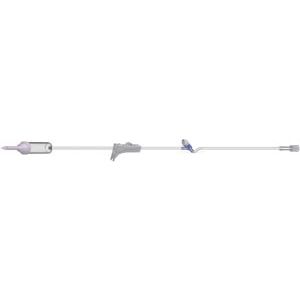AMSINO AMSAFE® IV ADMINISTRATION SETS IV Admin Set, 10 Drops Per mL, 83" Length, 17 mL Priming Volume, Non-Vented, Roller Clamp, 1 AMSafe® Needle-Free Y Site, Rotating Male Luer Lock, PE Poly Pouch, 50/cs