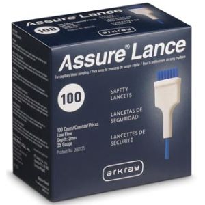 ARKRAY ASSURE® LANCE LOW FLOW LANCETS Low Flow 25G Lancets x 2mm, 100/bx