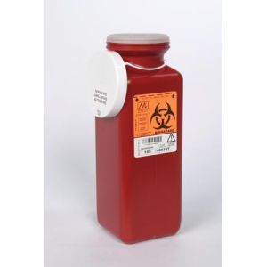 MEDEGEN SHARPS-TAINERS™ Sharps Container 1.7 Qt, Tamper Resistant Lid, Red, 3½"D x 3½"W x 10"H, 20/cs