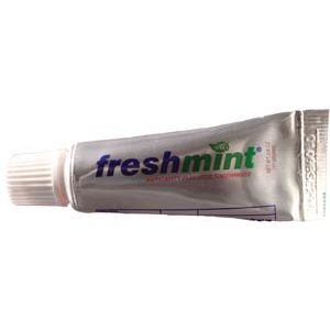 NEW WORLD IMPORTS FRESHMINT® FLUORIDE TOOTHPASTE Anticavity Fluoride Toothpaste, 0.6 oz, Silver Colored Laminate Tube, 144/bx, 5 bx/cs