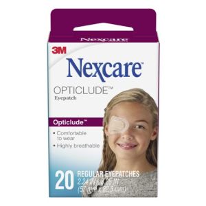3M™ PSD NEXCARE™ OPTICLUDE™ ORTHOPTIC EYE PATCH Regular Size Eye Patch, 3¼" x 2¼", 20/bx, 36 bx/cs