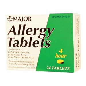 MAJOR ALLERGY TABLETS Allergy Tablets, 4mg, 24s, Compare to Chlor-Trimeton® Tabs, NDC# 00904-0012-24