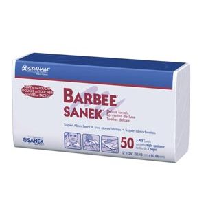 GRAHAM MEDICAL DISPOSABLE TOWELS Barbee Sanek® Towel, White, 12" x 24", Deluxe 3-Ply 500/cs