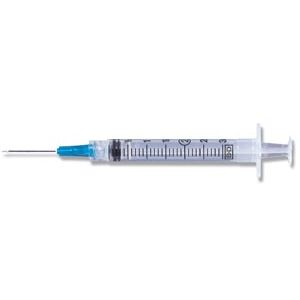 BD 3 ML SYRINGES & NEEDLES Syringe/ Needle Combination, 3mL, Luer-Lok™ Tip, 25G x 1½", 100/bx, 8 bx/cs