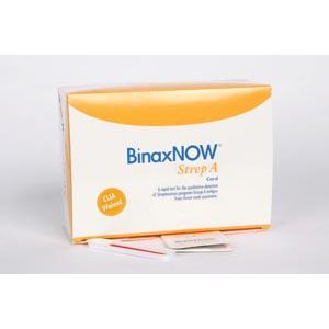 ALERE POC BINAXNOW® STREP A Strep A Test Kit, Results in 5 Minutes, 25 test/kit
