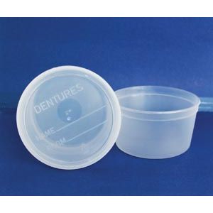 GMAX DENTURE CUPS Denture Cup, with Lid, Turquoise, 25/slv, 10 slv/cs