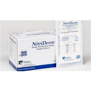 INNOVATIVE NITRIDERM® STERILE POWDER-FREE SURGICAL GLOVES Gloves, Surgical, Size 6, Nitrile, Sterile, PF, Textured, 50 pr/bx, 4 bx/cs