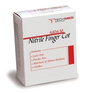 DUKAL TECH-MED NITRILE FINGER COTS Nitrile Finger Cots, Pre-rolled Large, 144/bx