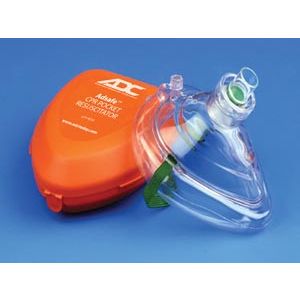 ADC ADSAFE™ CPR POCKET RESUSCITATOR CPR Valve Mask Resuscitator In Case, Orange