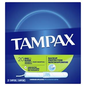 P&G DISTRIBUTING TAMPAX TAMPONS Tampax Super Absorbency Tampons, Unscented, 20/bx, 24 bx/cs
