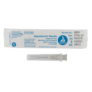 Hypodermic Needle 27G,  1/2" needle