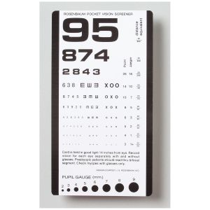 DUKAL TECH-MED EYE CHARTS Pocket Eye Chart, Use at 14", Provides 20/800 Distance, Laminated Plastic, 6½" x 3½"