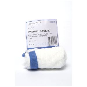 DUKAL SURGICAL GAUZE & PACKING Section Sponge, Vaginal Packing, 4" x 36", Sterile 1s, 8-Ply, Prewashed, X-Ray Detectable, 2 x1  Mesh, 100/cs