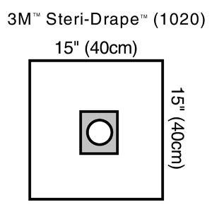 3M™ STERI-DRAPE™ OPHTHALMIC SURGICAL DRAPES Small Drape with Adhesive Aperture, 15" x 15", 10/bx, 4 bx/cs