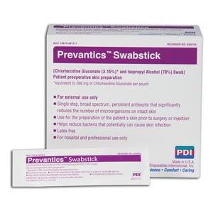 PDI PREVANTICS™ Swabstick, 1.75" x 6.5", 50/bx, 10 bx/cs