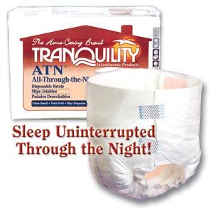 PRINCIPLE BUSINESS TRANQUILITY® ALL-THROUGH-THE-NIGHT DISPOSABLE BRIEFS Brief, Large Adult, 45" to 58", 33 fl oz Capacity, 12/pk, 8 pk/cs