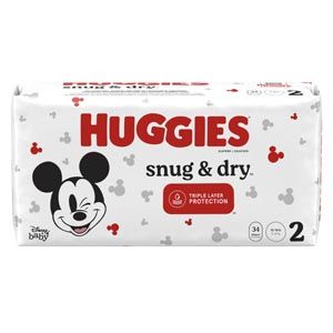 KIMBERLY-CLARK HUGGIES® SNUG & DRY DIAPERS Diaper, Size 2, Jumbo Pack, 34/pk, 4 pk/cs