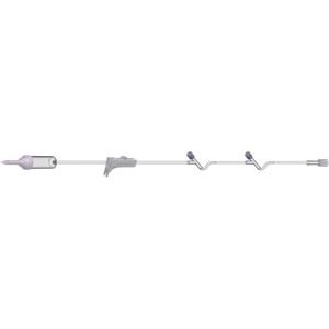 AMSINO AMSAFE® IV ADMINISTRATION SETS IV Admin Set, 10 Drops Per mL, 96" Length, 19 mL Priming Volume, Non-Vented, Roller Clamp, 2 Y Sites, Rotating Male Luer Lock, PE Poly Pouch, 50/cs