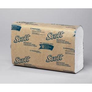 KIMBERLY-CLARK FOLDED TOWELS Scott Multi-Fold Towels, 1-Ply, 250 sheets/pk, 16 pk/cs