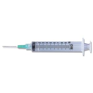 BD 10 ML SYRINGES & NEEDLES Syringe/ Needle Combination, 10mL , Luer-Lok™ Tip, 21G x 1½", 100/bx, 4 bx/cs