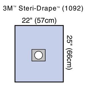 3M™ STERI-DRAPE™ MINOR PROCEDURE DRAPE Small Drape, Adhesive Aperture, 22" x 25", 3M Biocade Fabric, 25/bx, 4 bx/cs