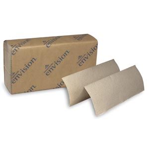 GEORGIA-PACIFIC ENVISION® PAPER TOWELS EPA Multifold Paper Towels, Paper Band, Brown, 9¼" x 9½" Sheets, 250 ct/pk, 16 pk/cs