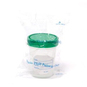 PRO ADVANTAGE® URINE SPECIMEN CONTAINERS Specimen Container, Screw-On Lid & Label, 4 oz, Sterile, Packaged Individually in Poly Pouch, 100/cs