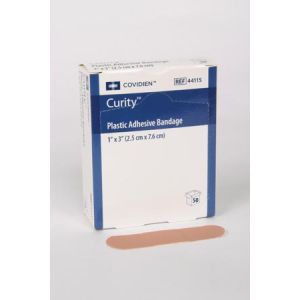 CARDINAL HEALTH CURITY™ PLASTIC ADHESIVE BANDAGES Adhesive Bandage,1" x 3", Plastic, 50/bx, 72 bx/cs