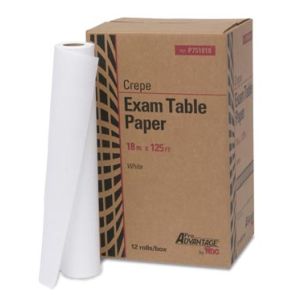PRO ADVANTAGE® EXAM TABLE PAPER Exam Table Paper, 18" x 125 ft, White, Crepe, 12/cs