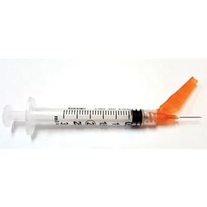 EXEL SECURETOUCH SAFETY SYRINGES Safety Syringe (3 mL) w/ Safety Needle (25G x 5/8"), 50/bx, 8 bx/cs