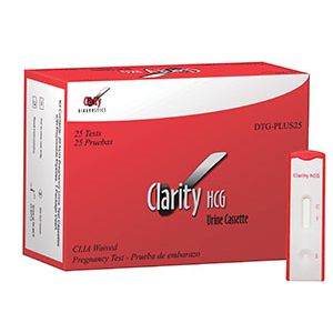 CLARITY DIAGNOSTICS PREGNANCY Clarity HCG Test Cassettes, CLIA Waived, 25/bx