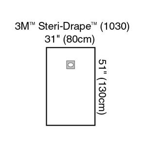 SOLVENTUM STERI-DRAPE™ OPHTHALMIC SURGICAL DRAPES Medium Drape with Adhesive Aperture, 31" x 51", 10/bx, 4 bx/cs