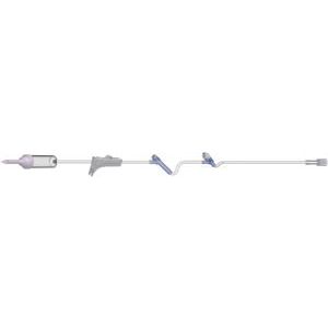 AMSINO AMSAFE® IV ADMINISTRATION SETS Adult Basic IV Set, 83" Length, 15 Drops/mL, 17 mL Priming Volume, Non-Vented, Roller Clamp, 1 Pre-Pierced Y Site,1 AMSafe® Needle-Free Y Site, Rotating Male Luer Lock, PE Poly Pouch, 50/cs