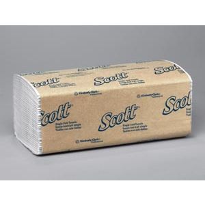 KIMBERLY-CLARK FOLDED TOWELS Scott S-Fold Towels, 1-Ply, 250 sheets/pk, 16 pk/cs