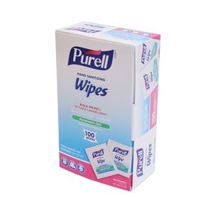 GOJO PURELL® SANITIZING HAND WIPES Wipes, Individually Wrapped, 100 Ct Box, 10 bx/cs