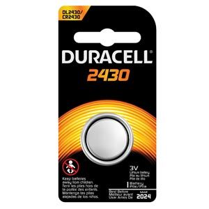 DURACELL® SECURITY BATTERY Battery, Lithium, Size DL2430, 3V, 6/bx, 6 bx/cs